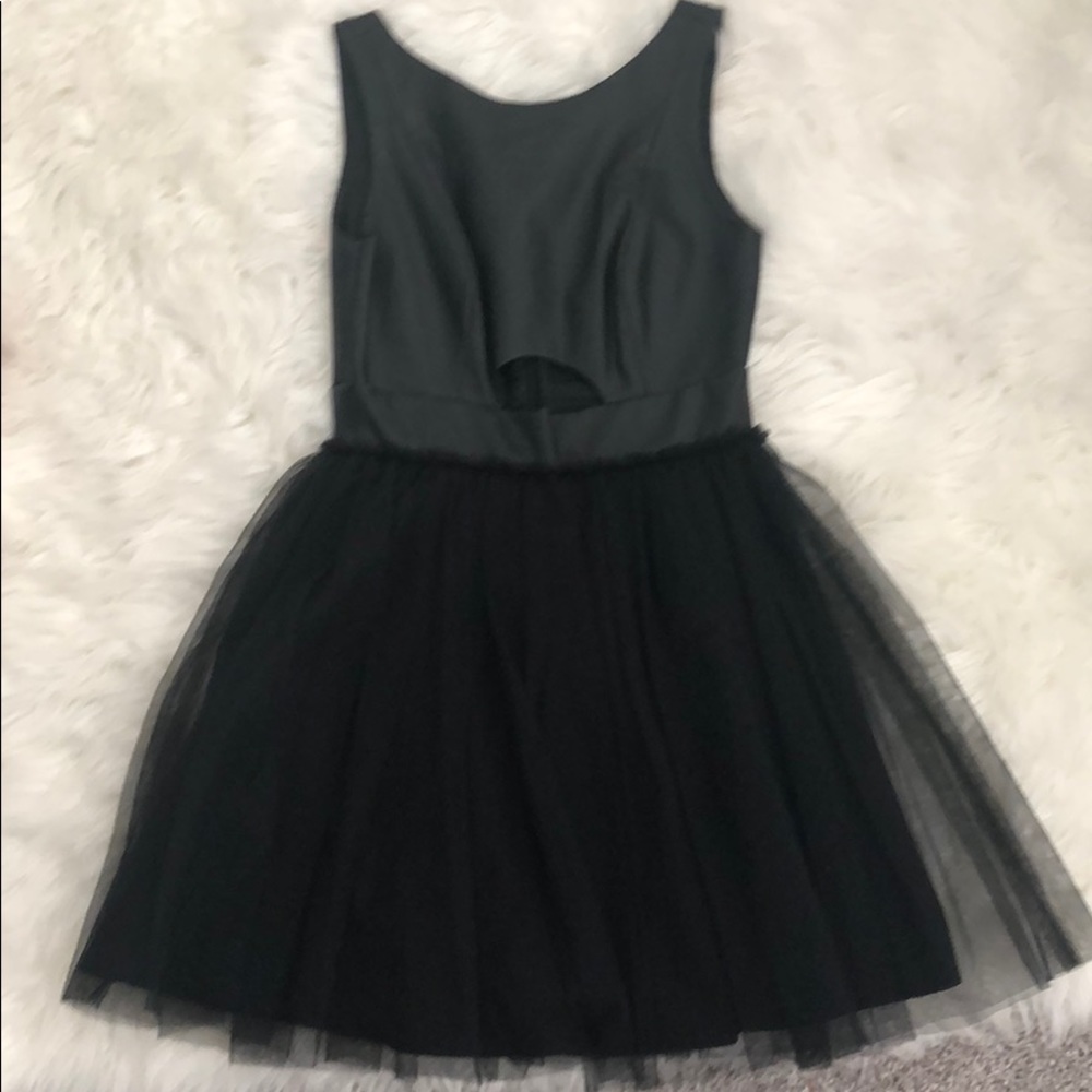 Black leather dress BCBG